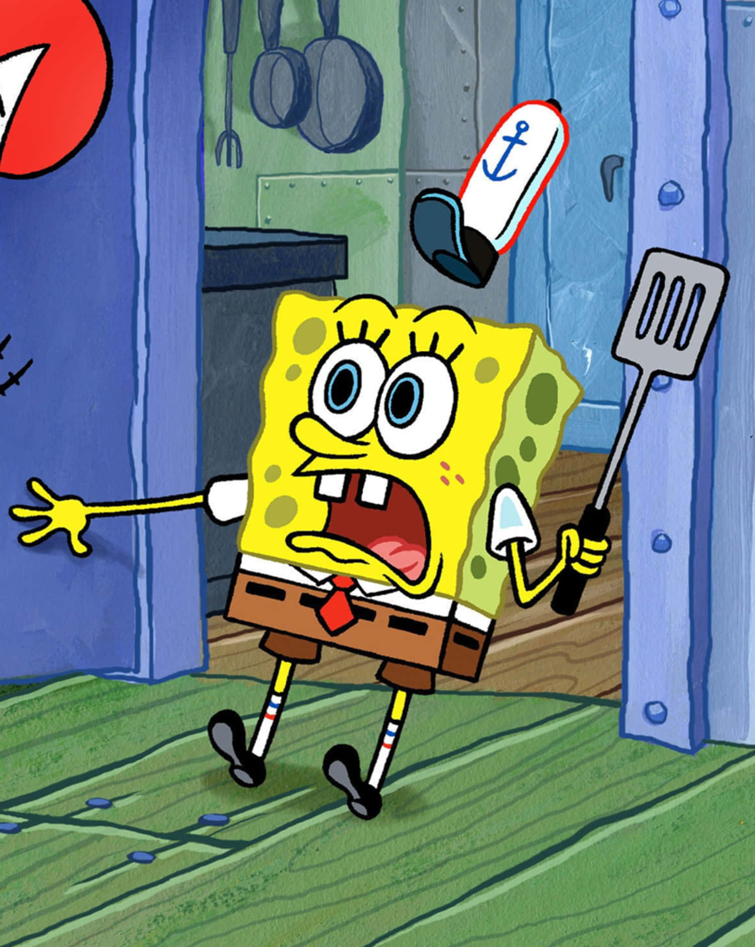 Surprised Spongebob With A Spatula Picture
