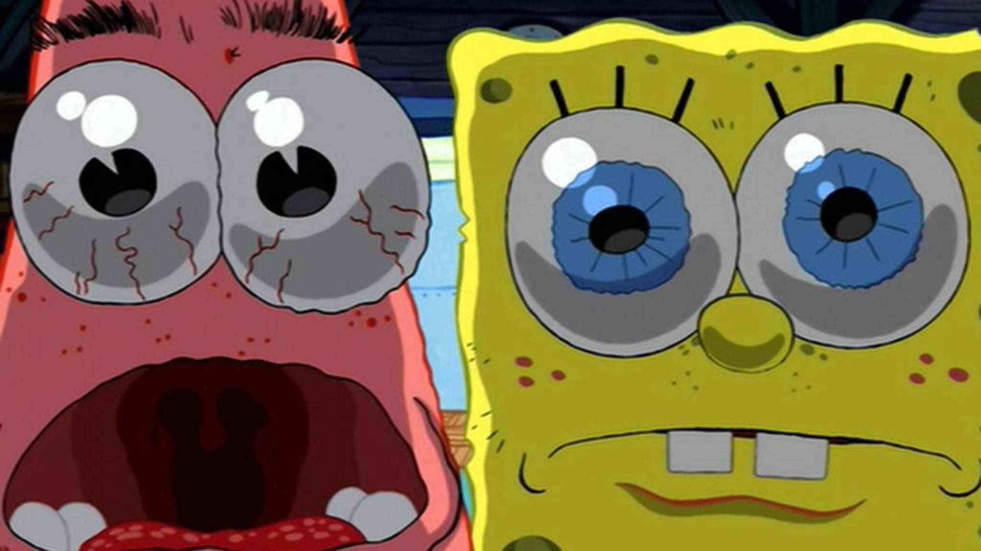 "Spongebob Squarepants and Patrick Laughing Together" Wallpaper