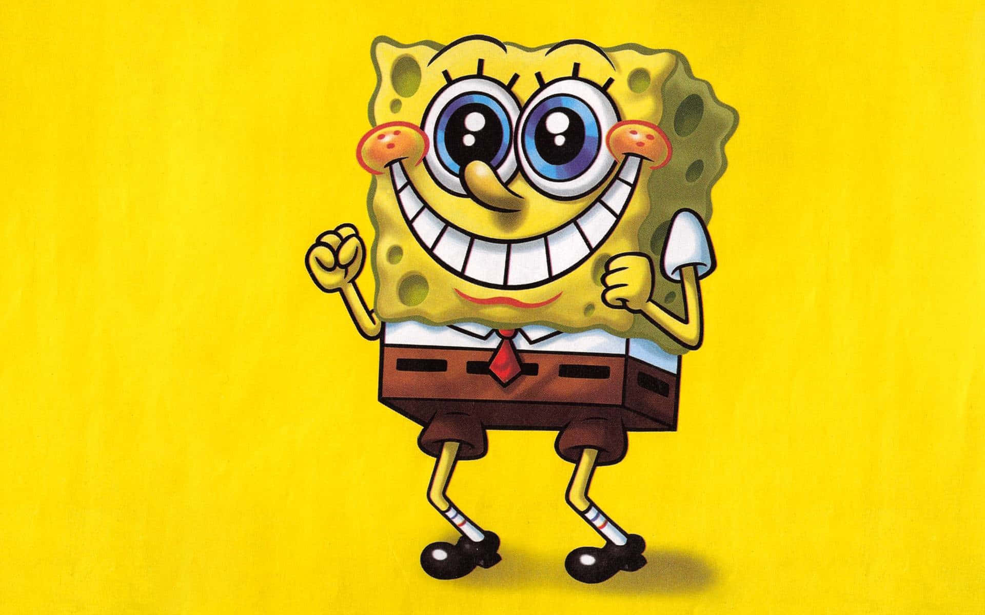 Spongebob looking proud and content