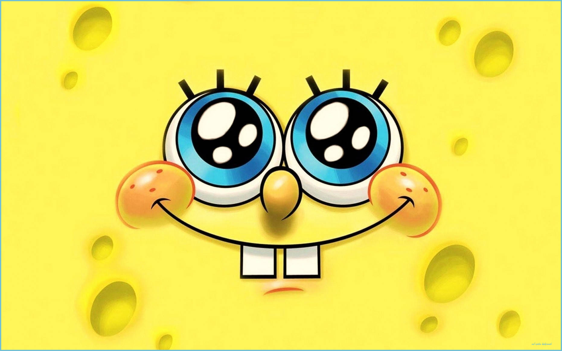 Spongebob Squarepants Sorridente Cartone Animato Divertente Sfondo