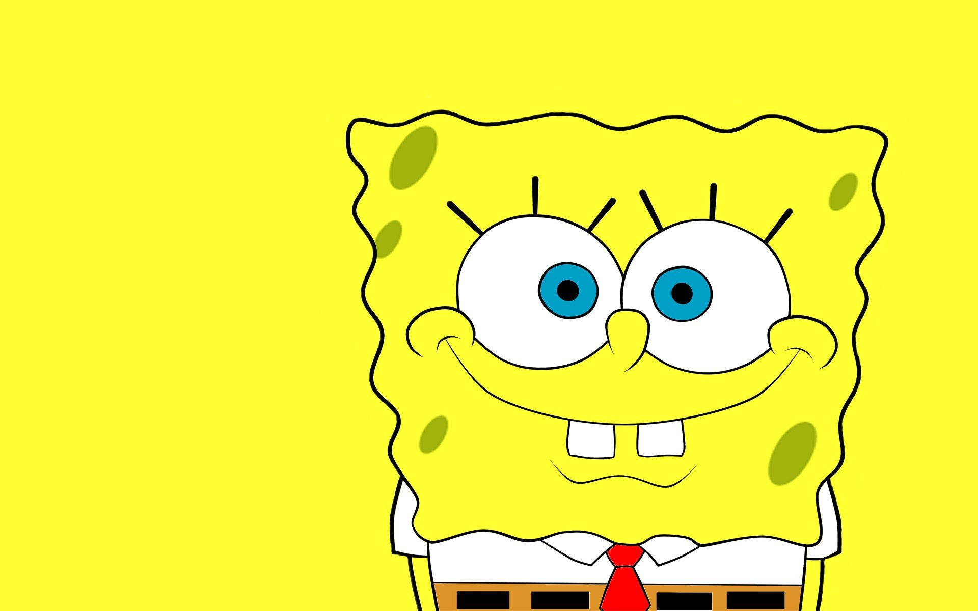 "What are you waiting for? Live life and enjoy being yellow with Spongebob Squarepants!" Wallpaper
