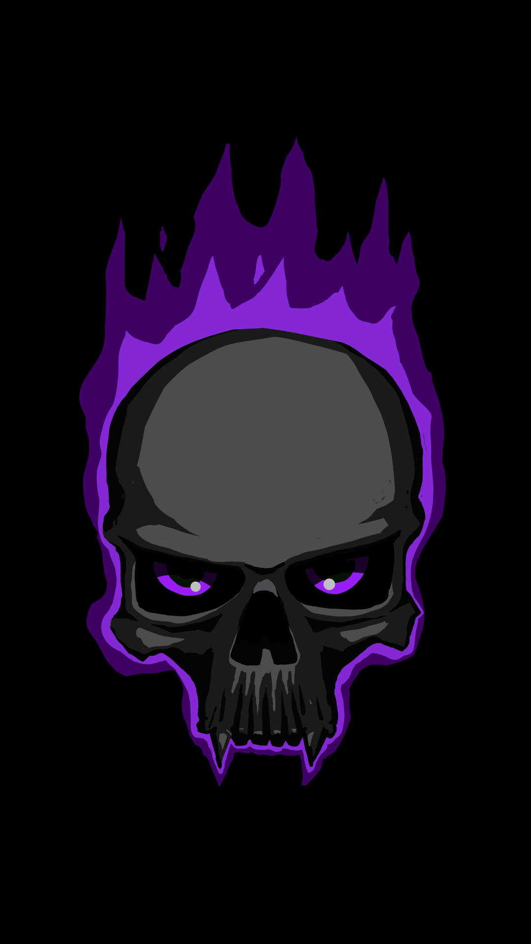 Spooky Black And Purple Aesthetic Skull Wallpaper