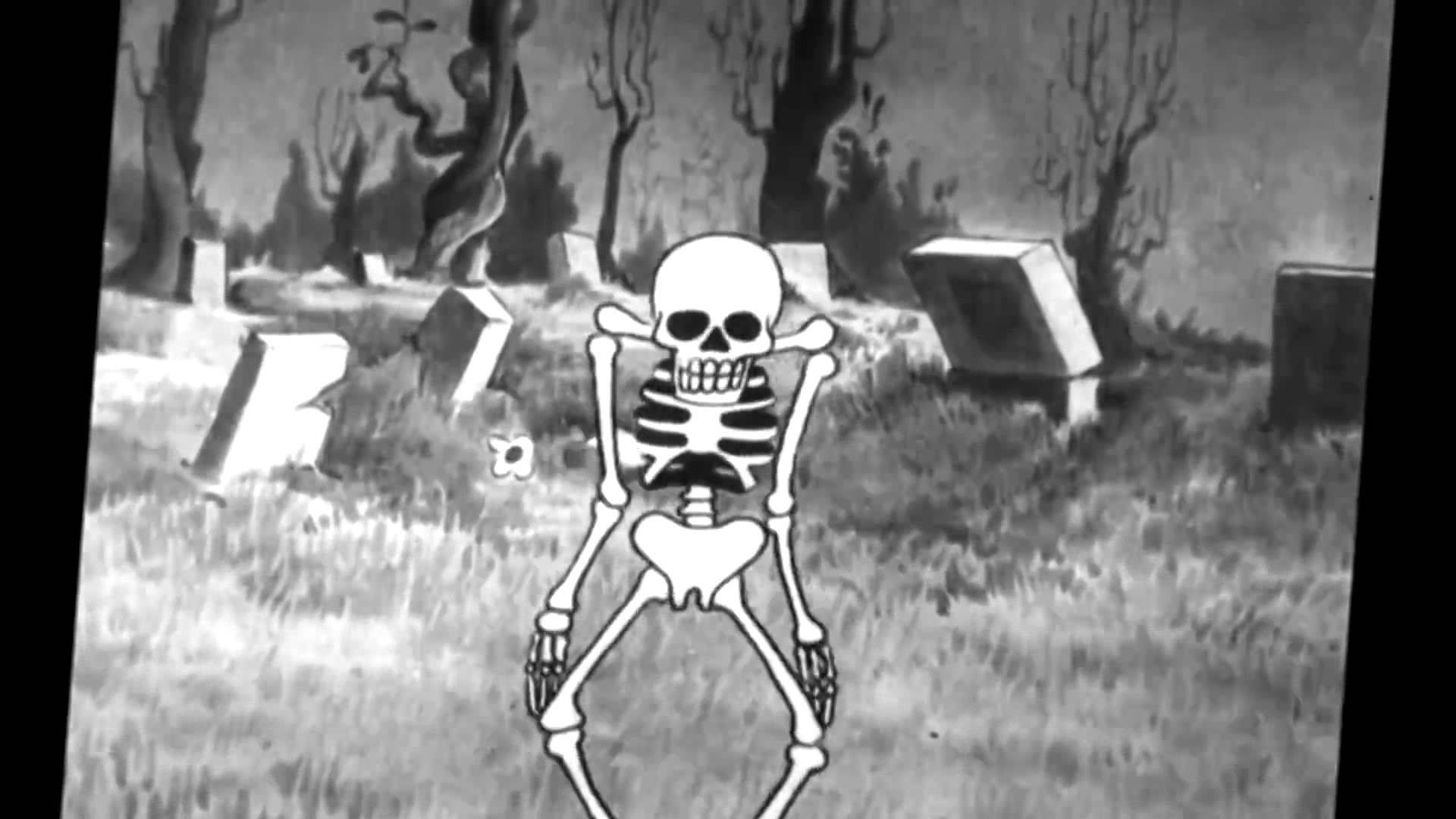 Spooky Black And White Skeleton