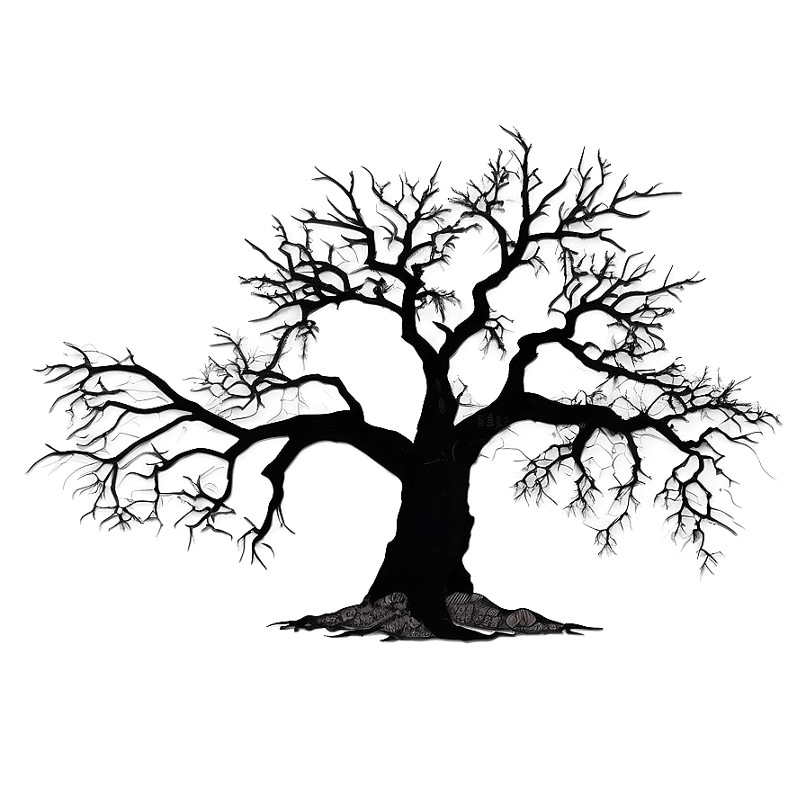 Spooky Black Tree Scene Png Rwv77 PNG