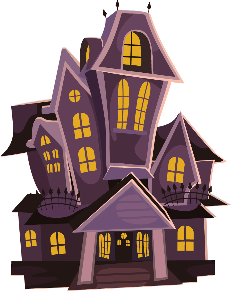 Spooky Cartoon Haunted House PNG