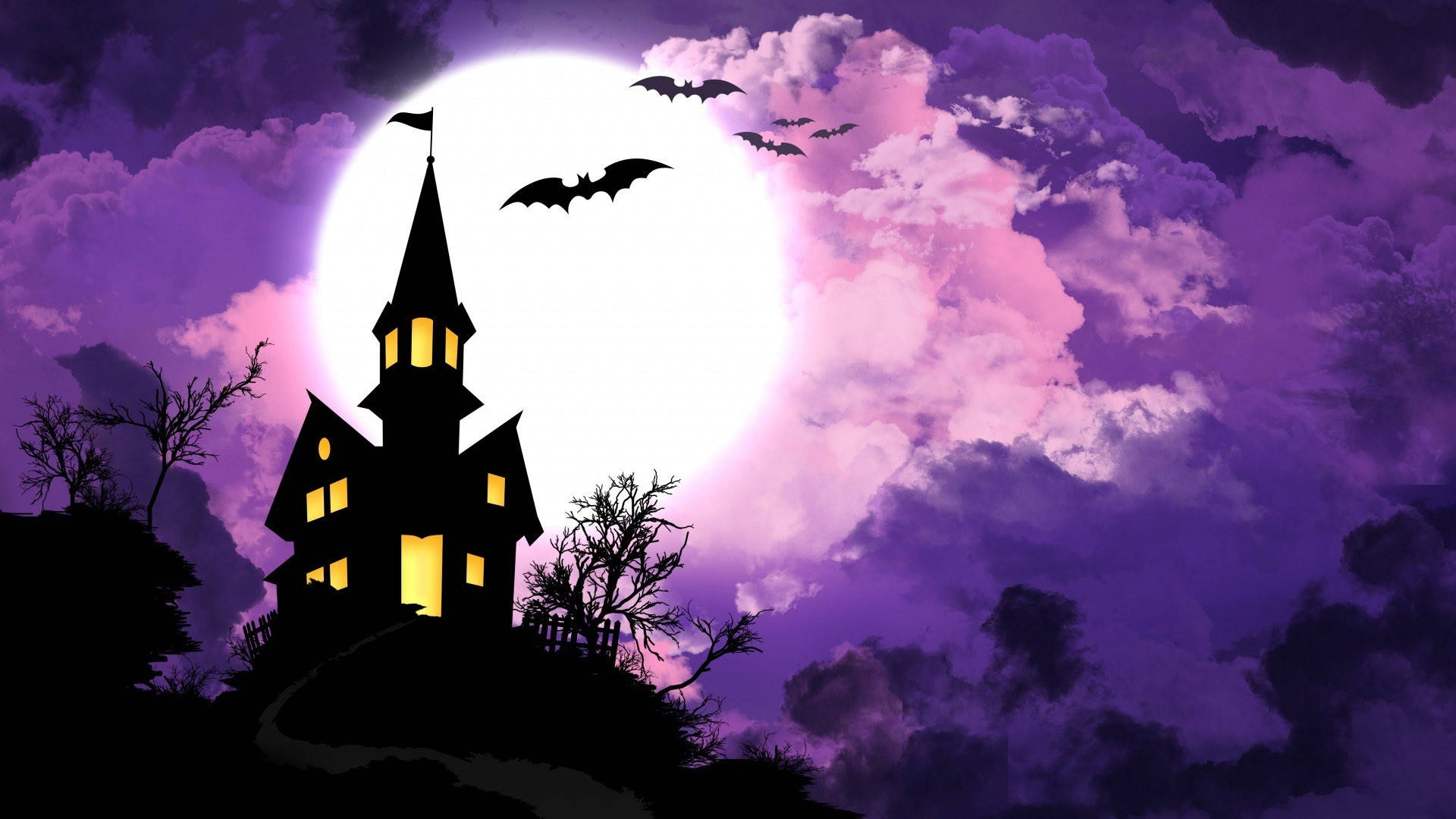 Spooky Castle Halloween Computer