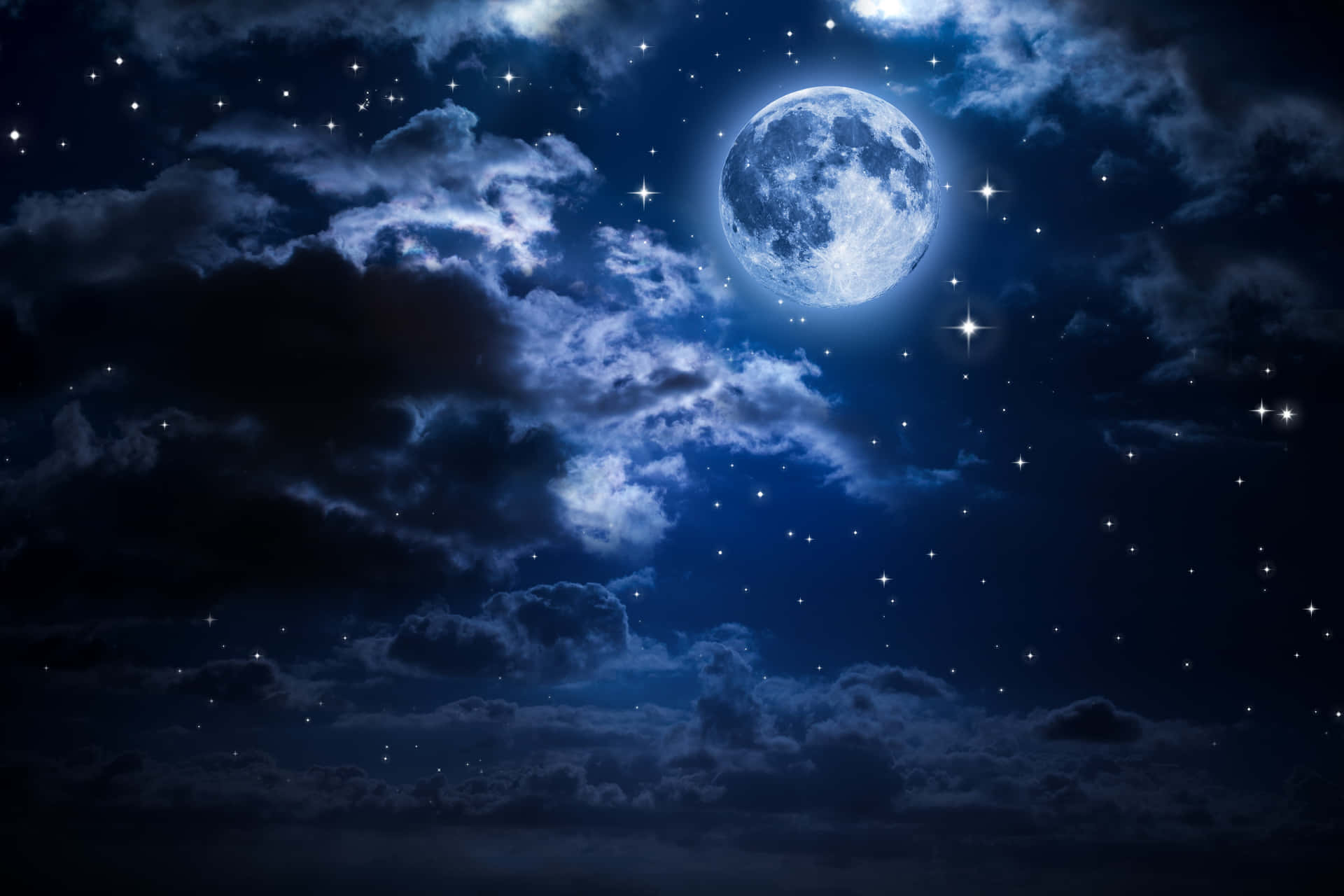 Spooky Clouds Night Sky Moon Picture