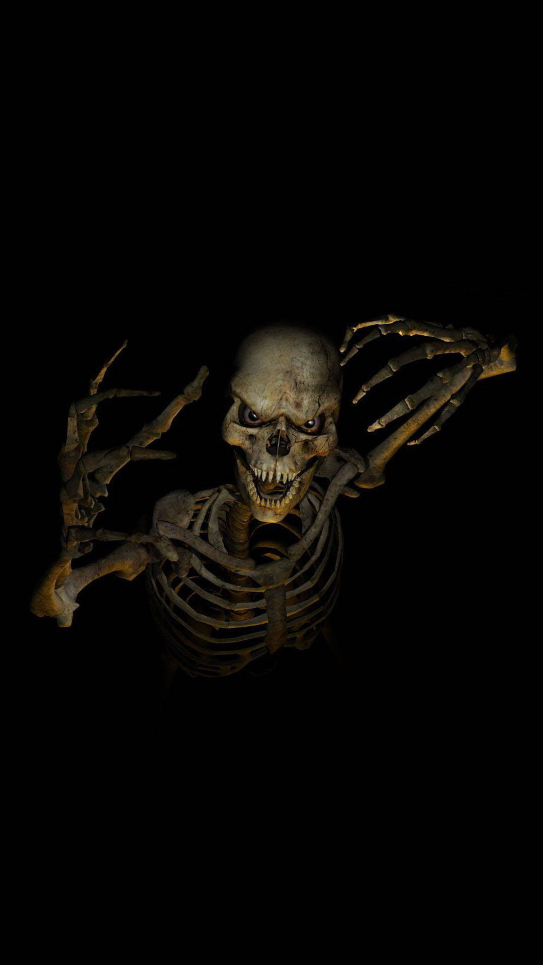 Spooky Dark Skeleton Aesthetic Wallpaper