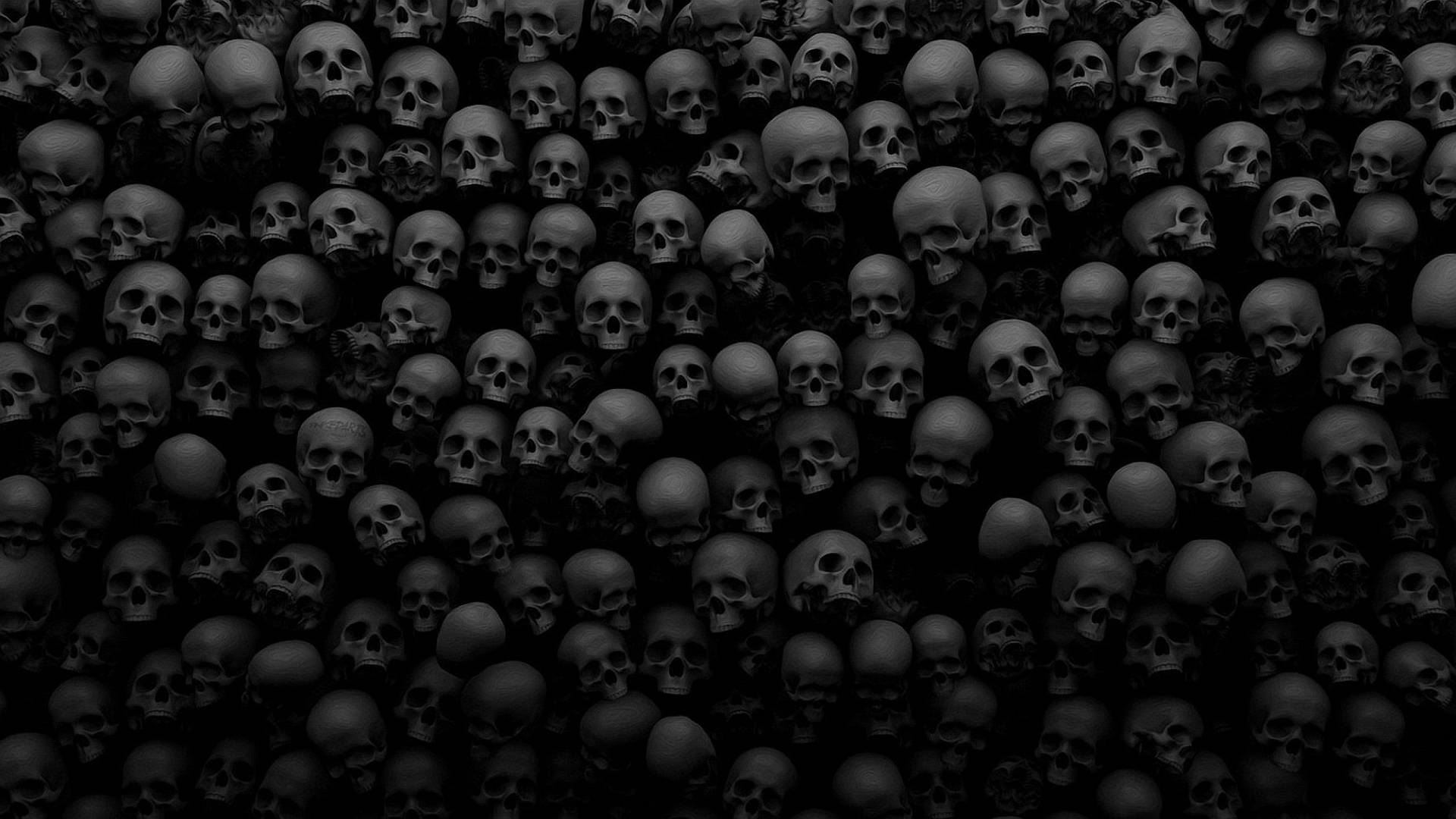 Spooky Dark Skulls Wallpaper