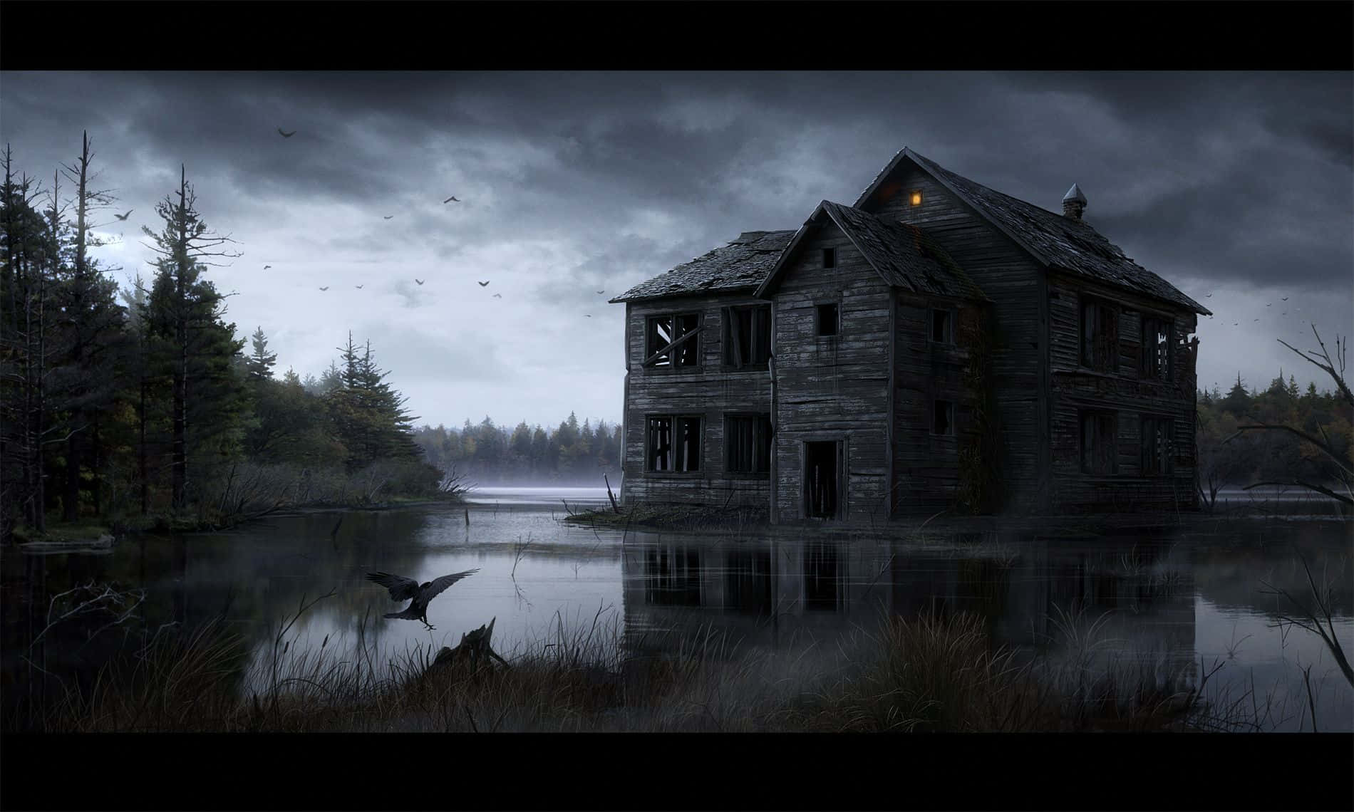 Spooky Haunted Mansion Desktop Wallpaper