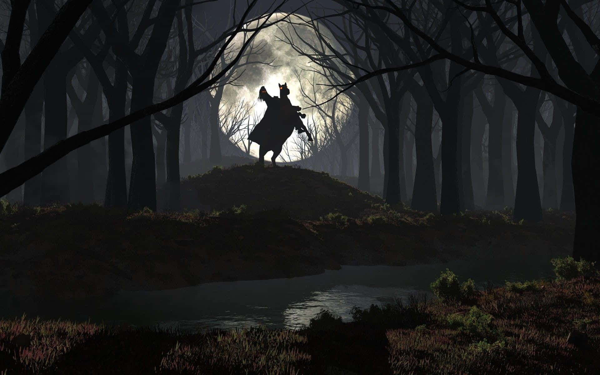 Scarecrow In The Forest Spooky Desktop Wallpaper