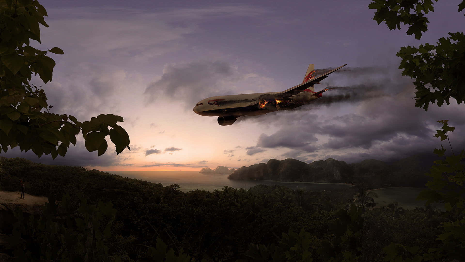 Spooky Scenery Airplane Desktop Wallpaper