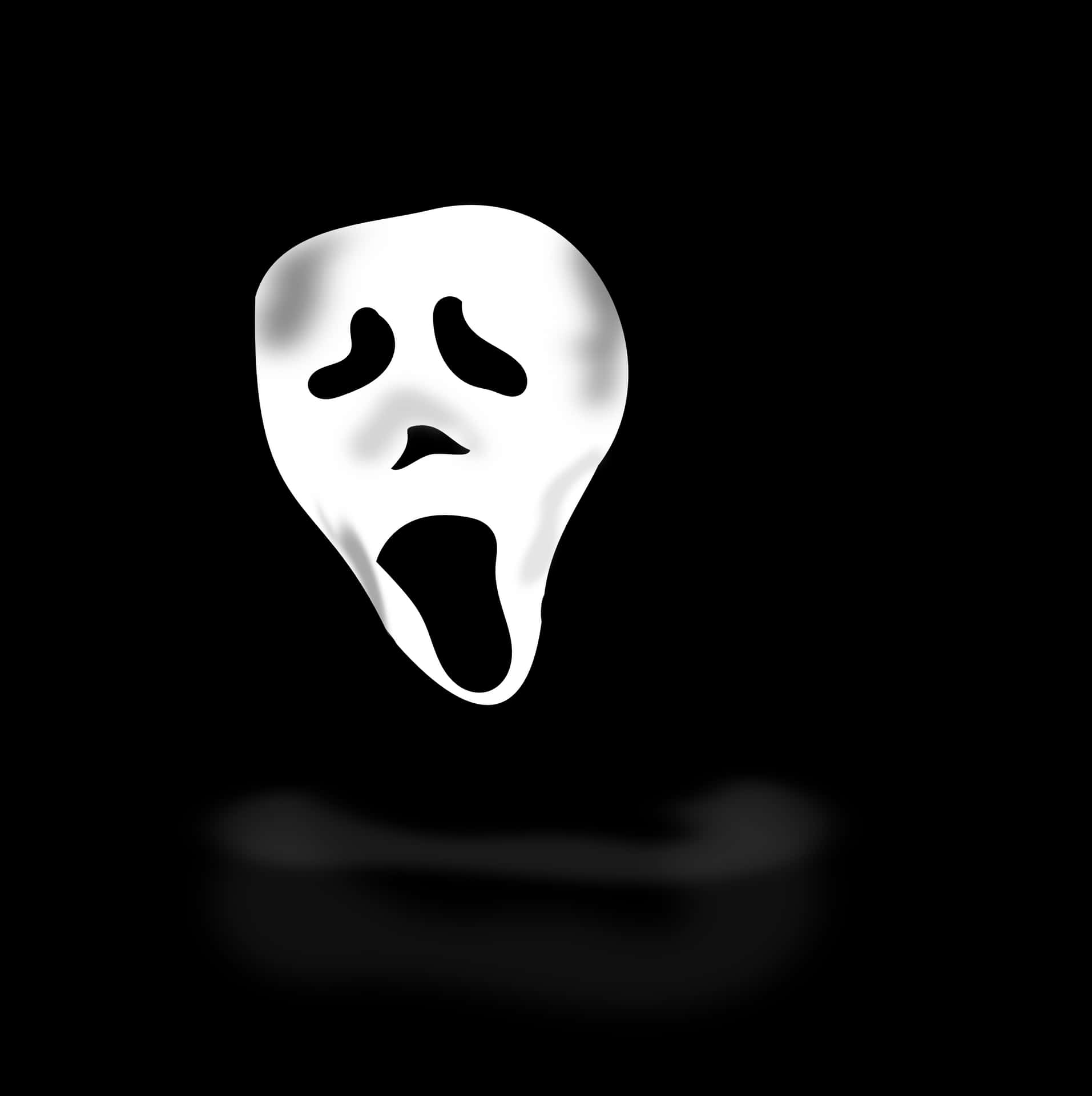 Spooky Ghost Face Graphic PNG