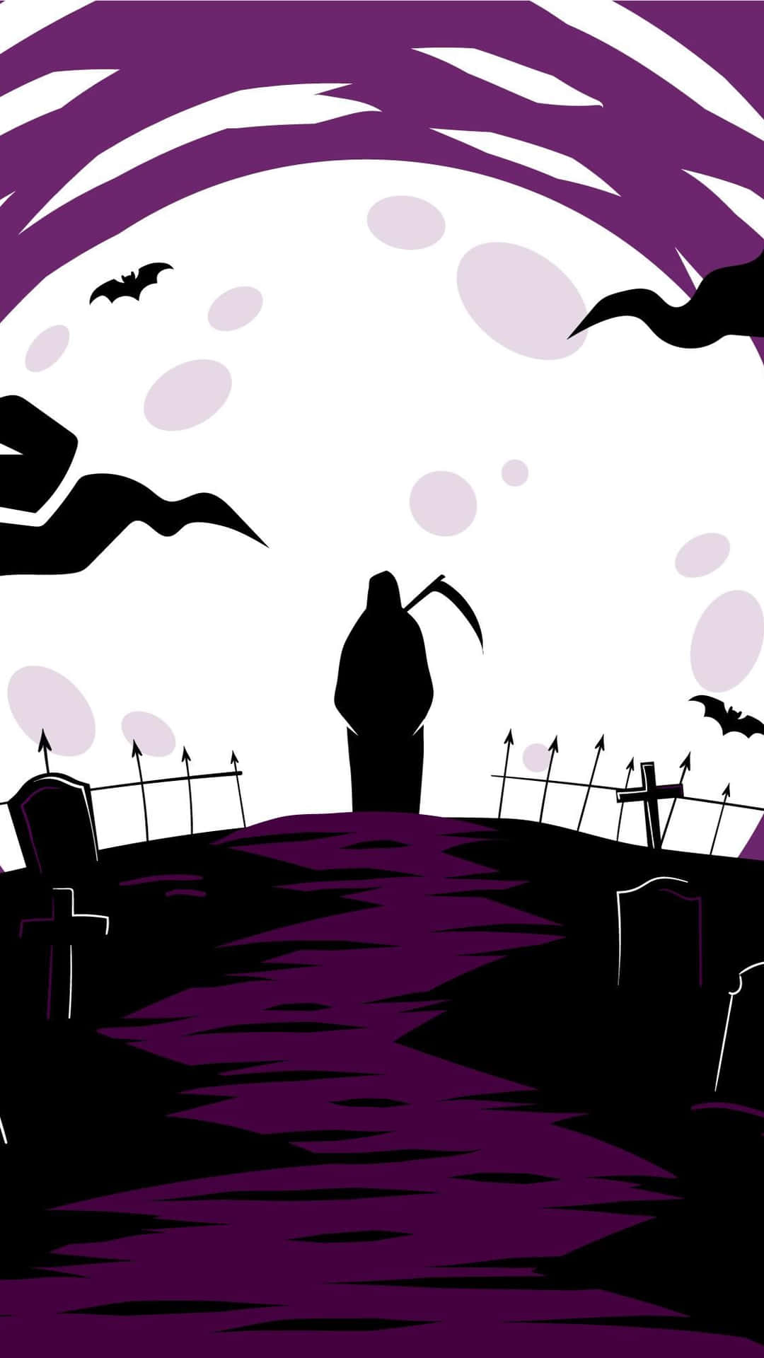 Spooky Graveyard Ghost Silhouette Wallpaper