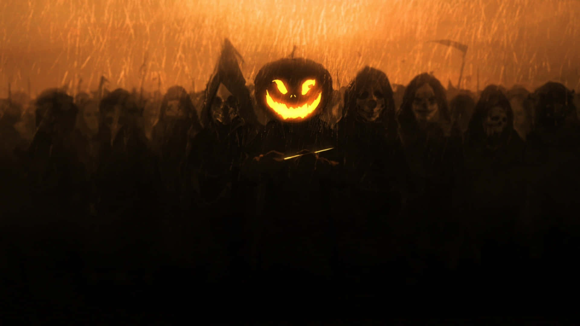Kom ind i den skræmmende Halloween-ånd med denne hjemsøgende natlandskab tapet. Wallpaper