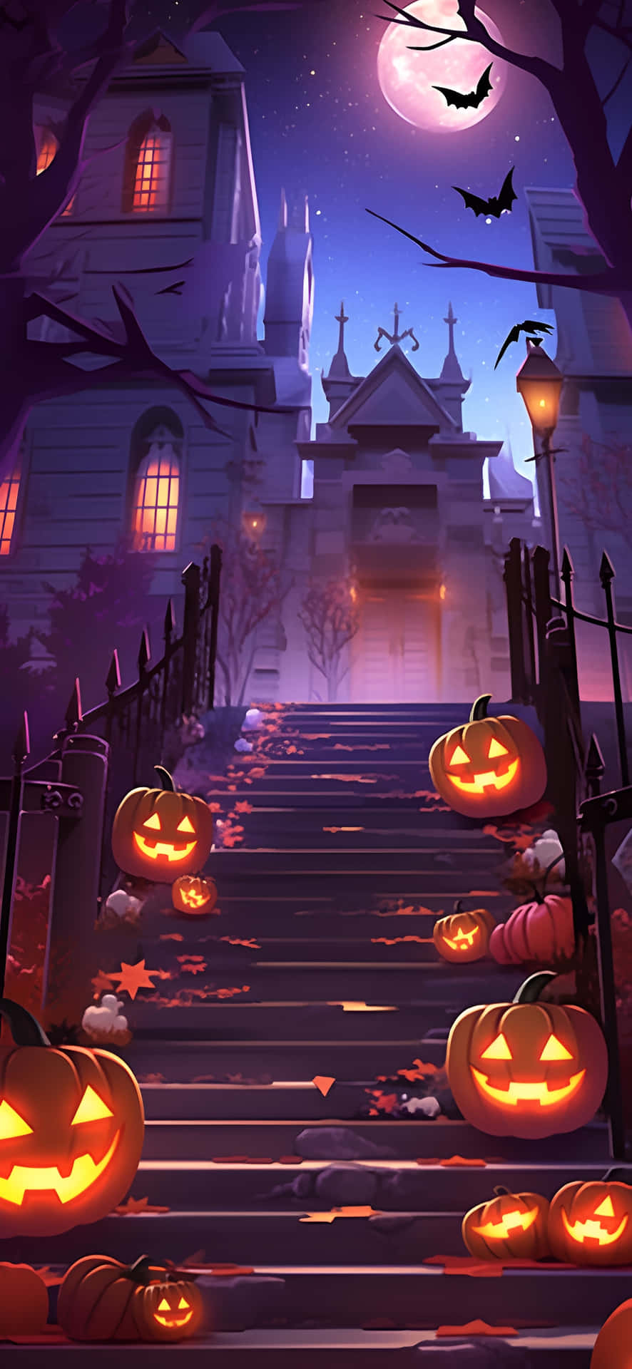 Spooky Halloween Mansion Lockscreen Wallpaper