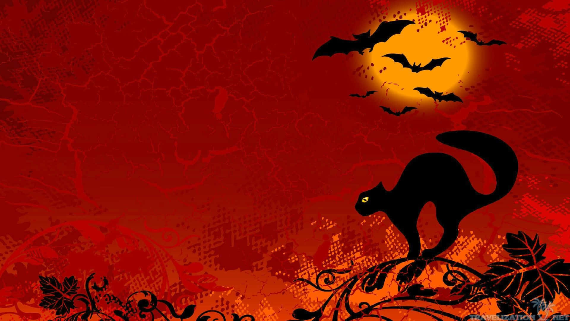 Spaventosafoto Di Halloween Di Una Strega Che Vola Nel Cielo Notturno Con Una Luna Piena.