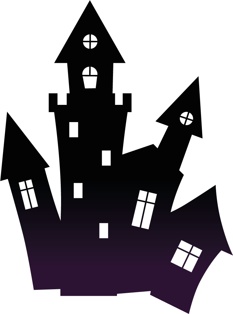 Spooky Haunted House Silhouette PNG
