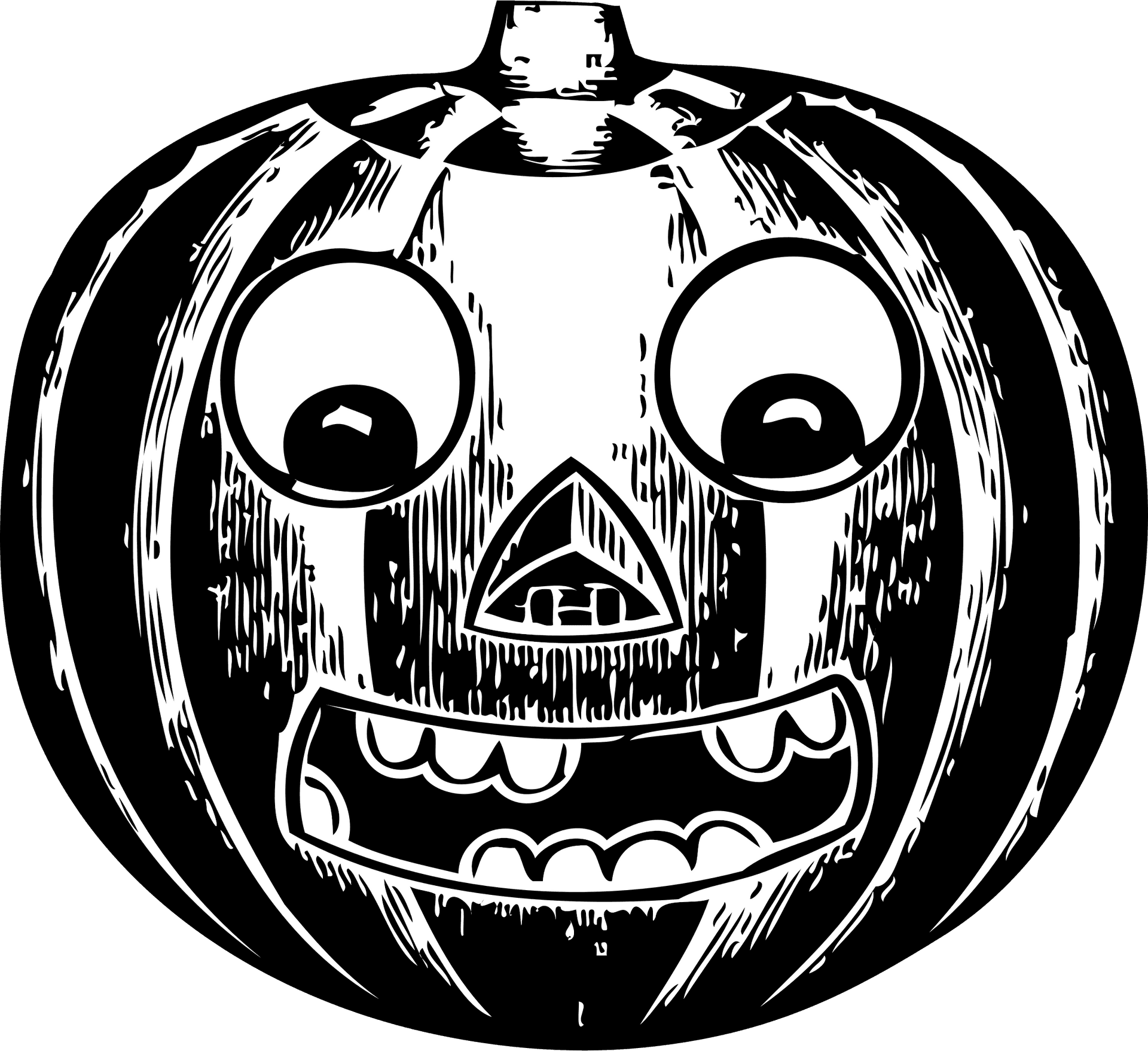 Spooky Jack O Lantern Illustration PNG
