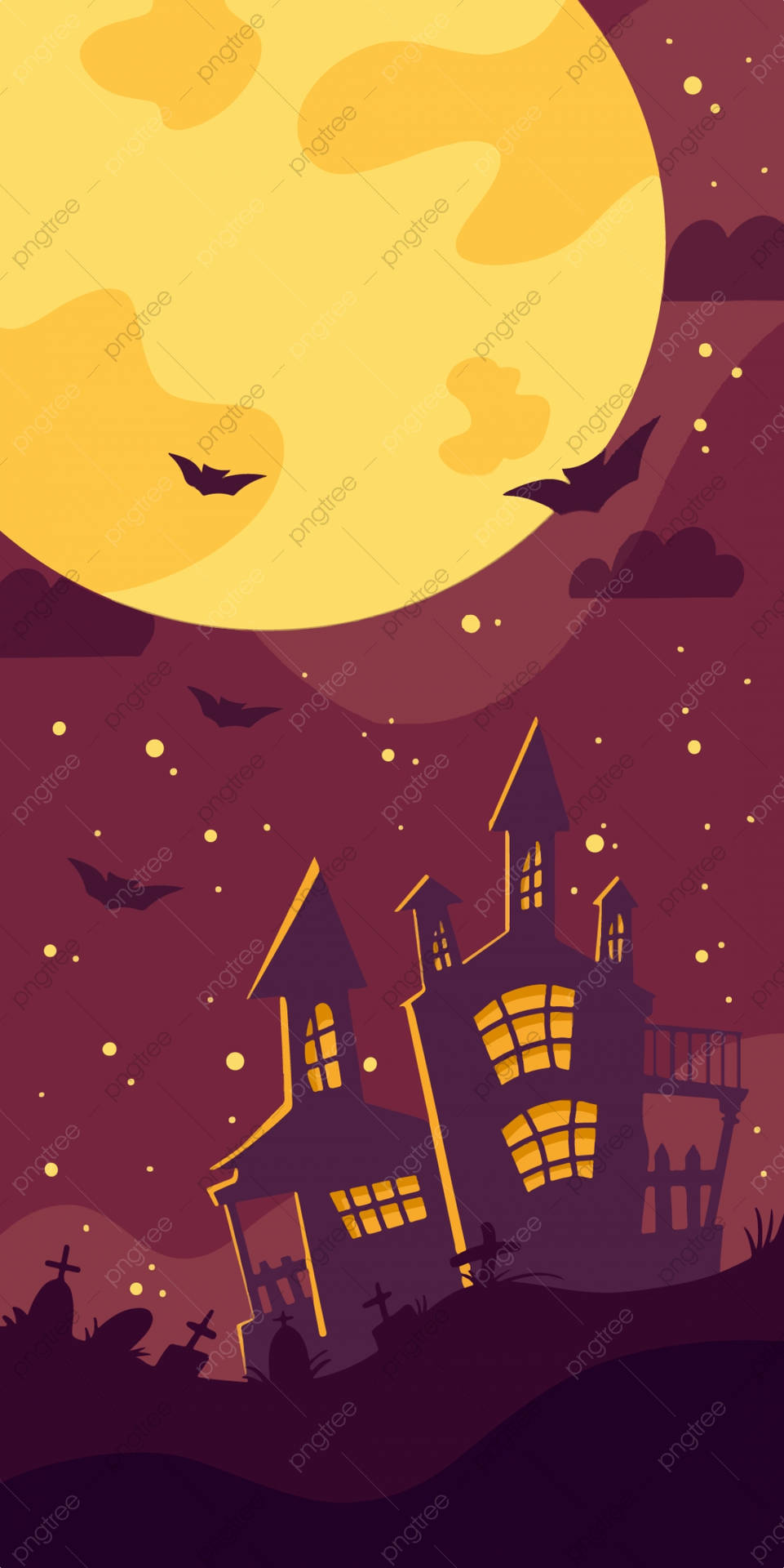 Spooky Old Haunted House Halloween Phone Wallpaper