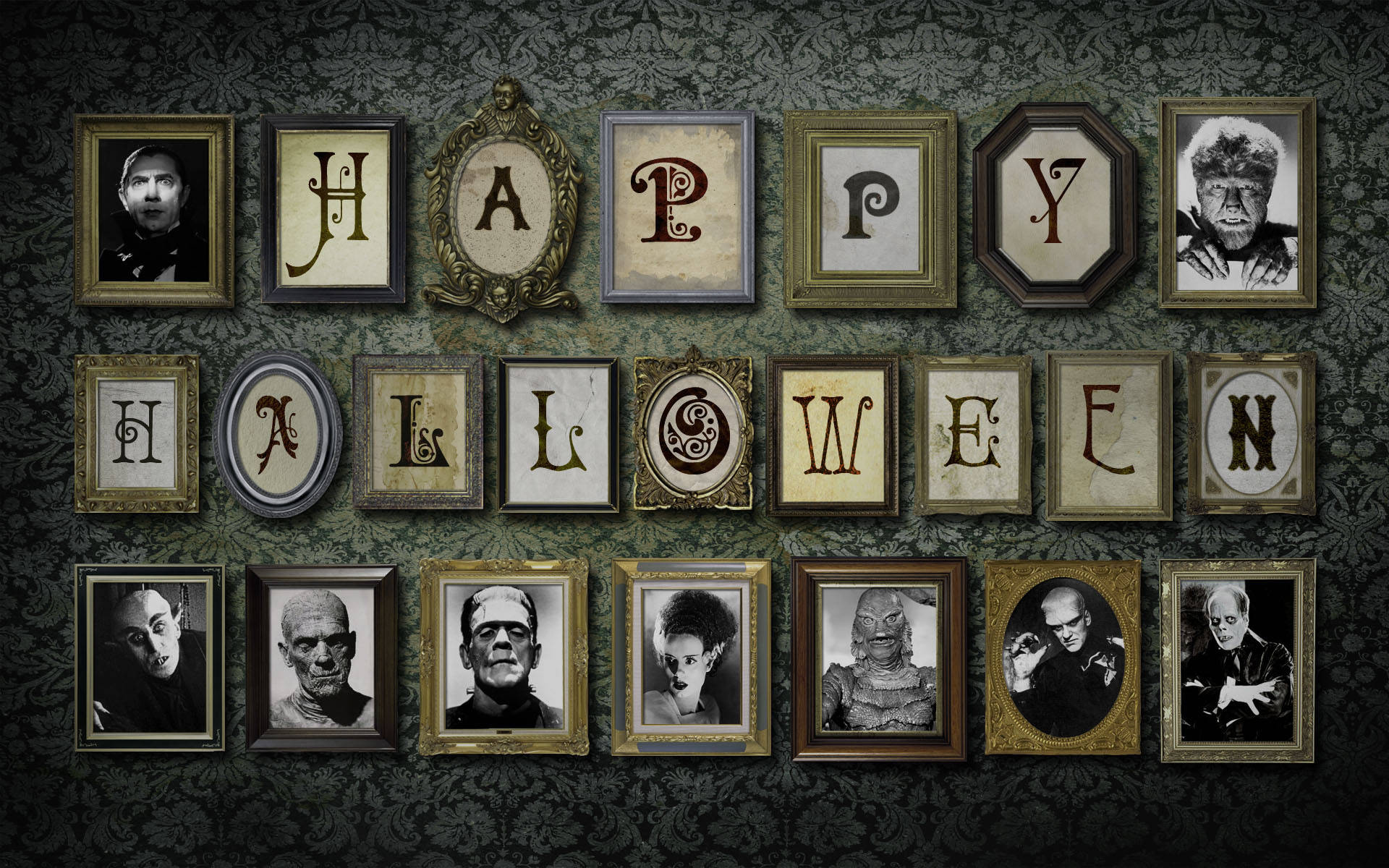 Spooky Season Picture Frames Wallpaper