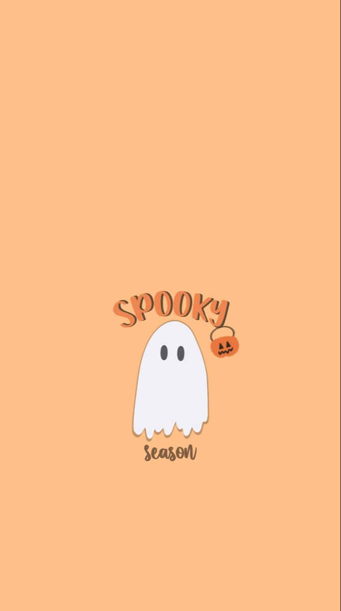 Spooky Season Ghost Illustration Wallpaper