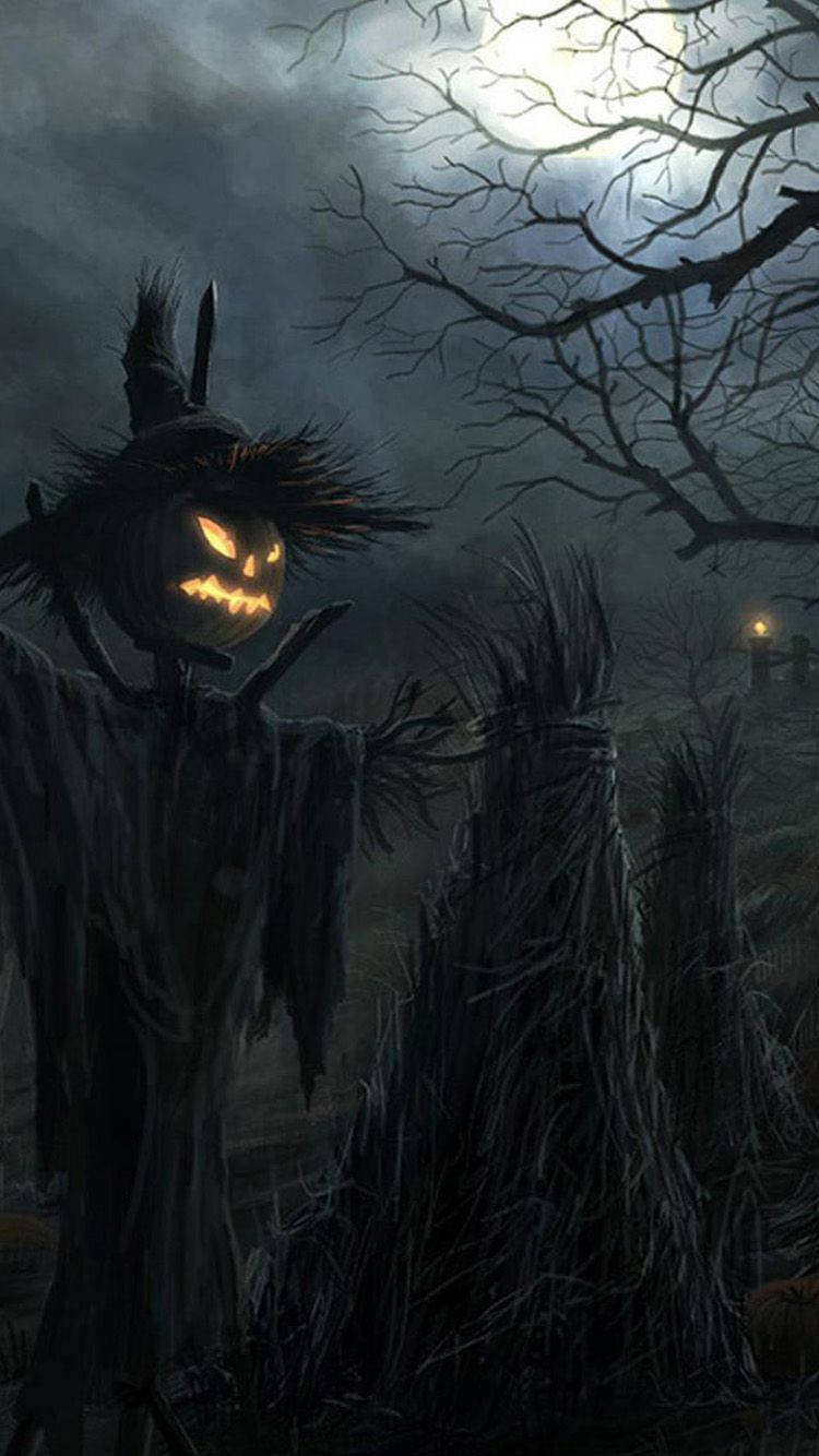 Celebrate Spooky Season with this macabre yet festive image Wallpaper