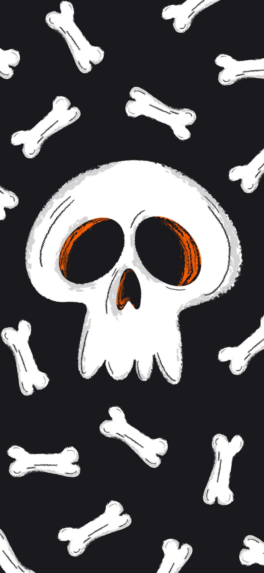 Spooky_ Skull_and_ Bones_ Pattern_ Halloween Wallpaper