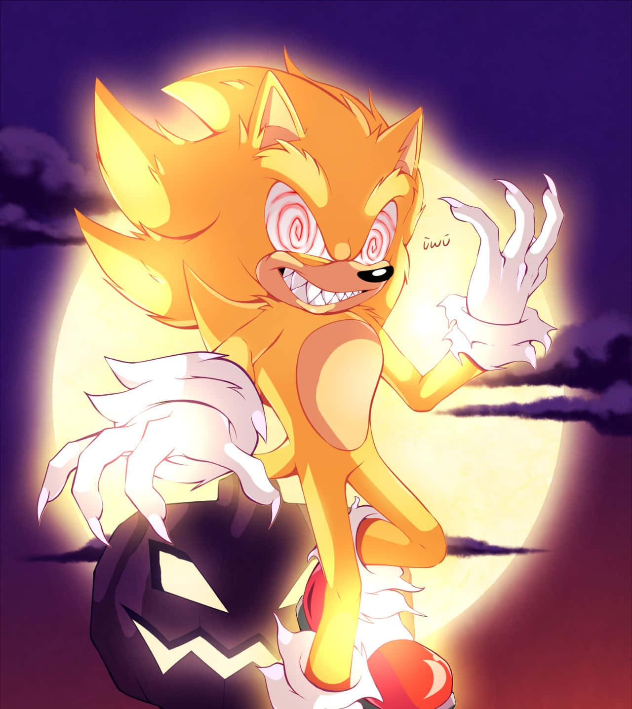 Spookachtige Super Sonic Halloween Achtergrond