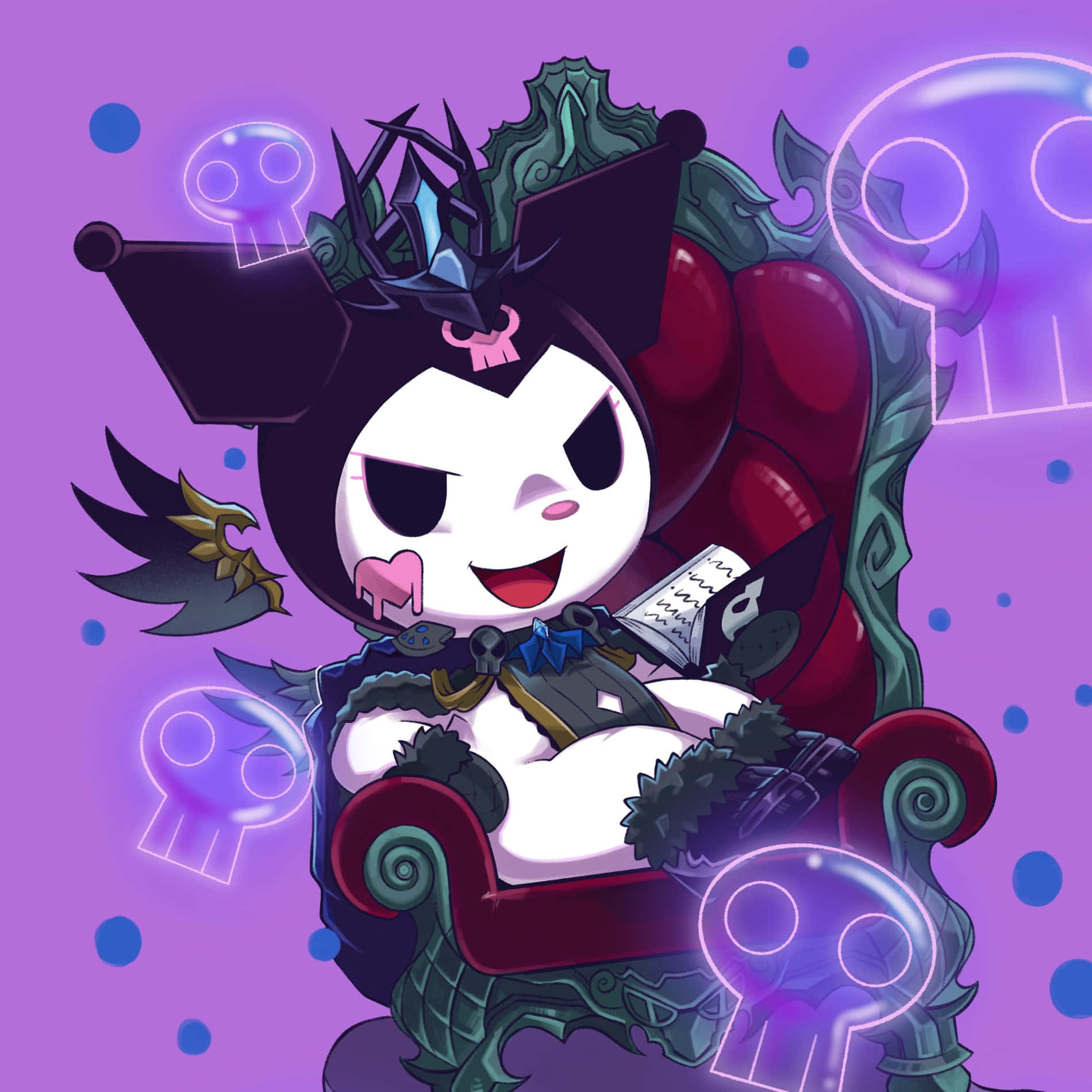 Spooky Throne Cartoon Character Wallpaper