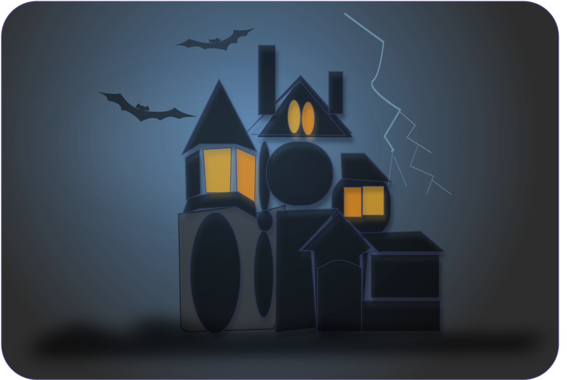 Spooky_ Haunted_ House_ Night_ Scene PNG