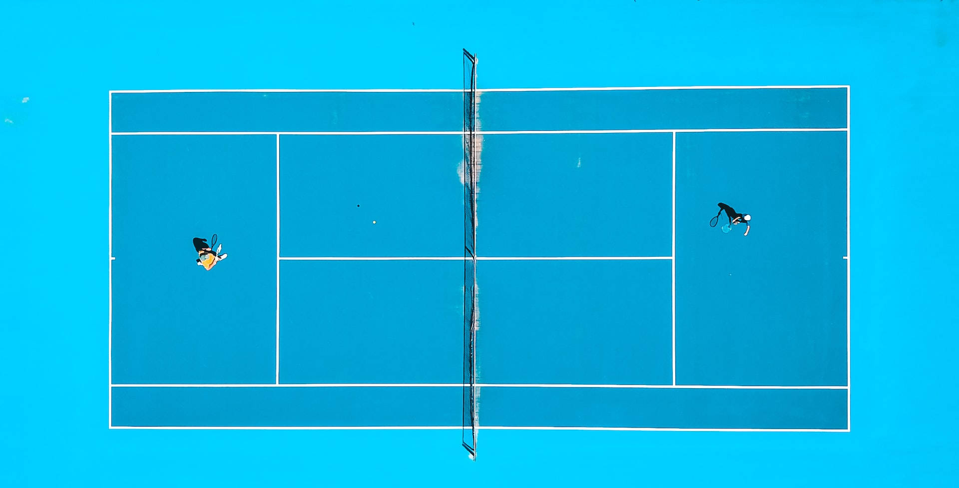 Sportblauer Tennisplatz Wallpaper