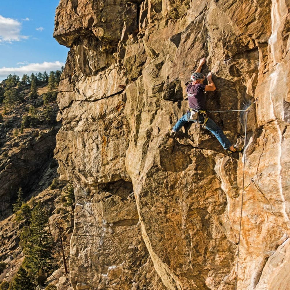 Sport Climbing On Rocky Cliff Wallpaper