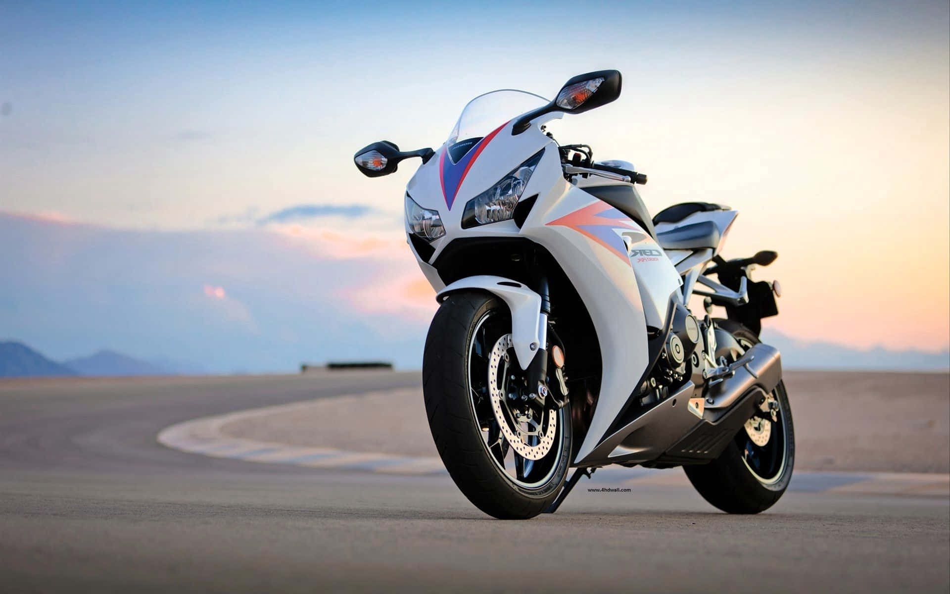 Sport Motorcycle Sunset Backdrop Wallpaper