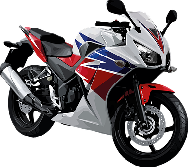 Sport Motorcycle Vector Illustration PNG