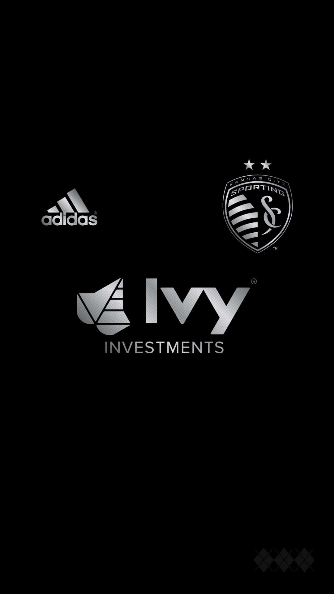 Sportingkansas City Logotyp Med Adidas Och Ivy Investments. Wallpaper