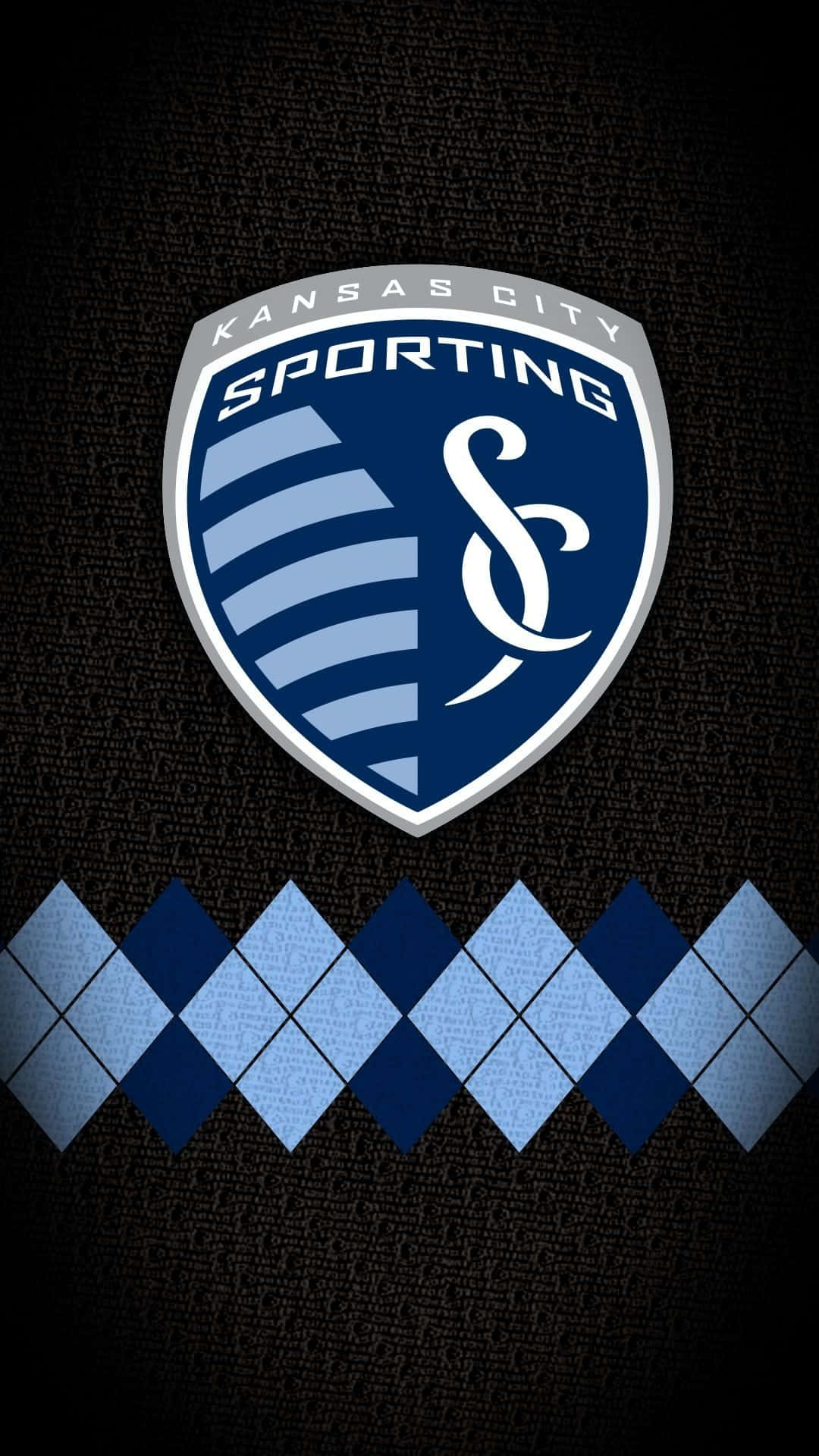 Logodo Sporting Kansas City Com Padrão Argyle. Papel de Parede