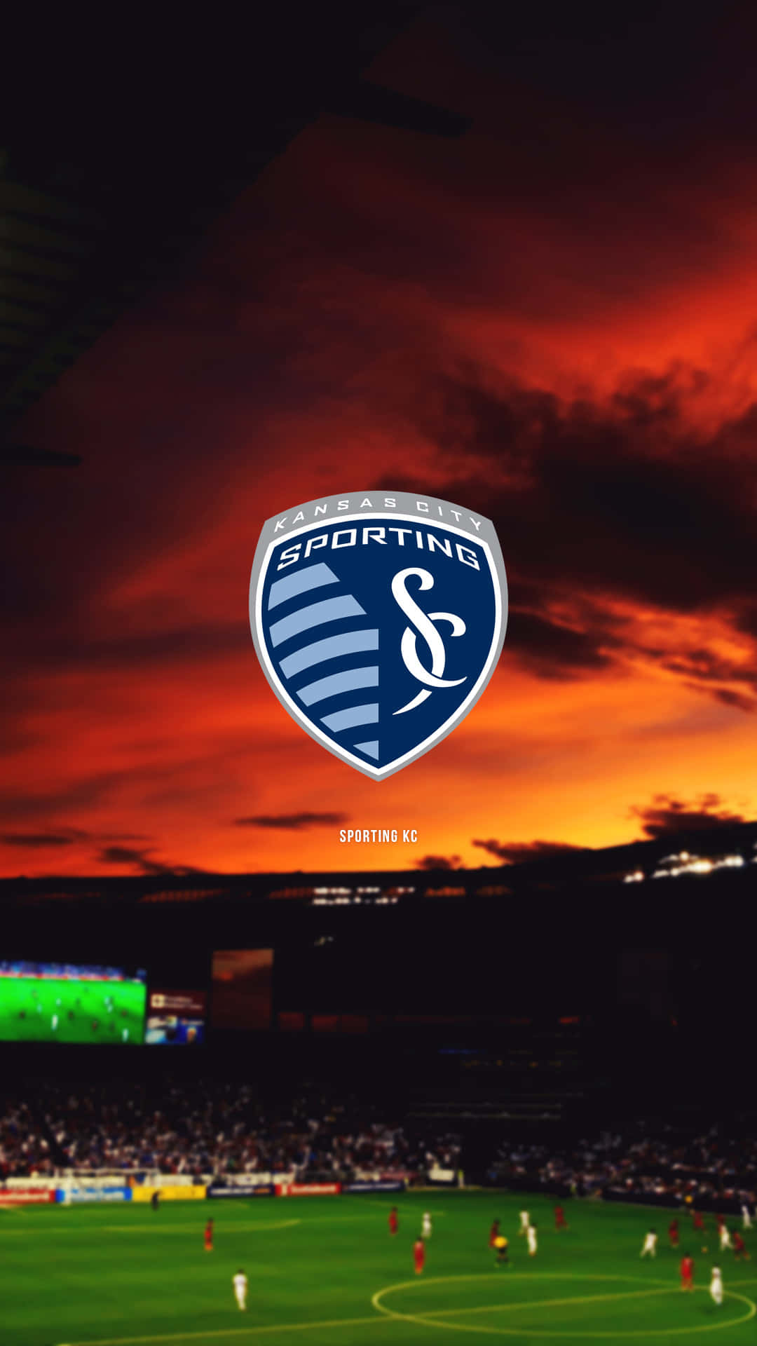 Sportingkansas City Solnedgång (this Could Be A Potential Title For A Wallpaper Featuring The Sunset Over The Sporting Kansas City Soccer Stadium.) Wallpaper