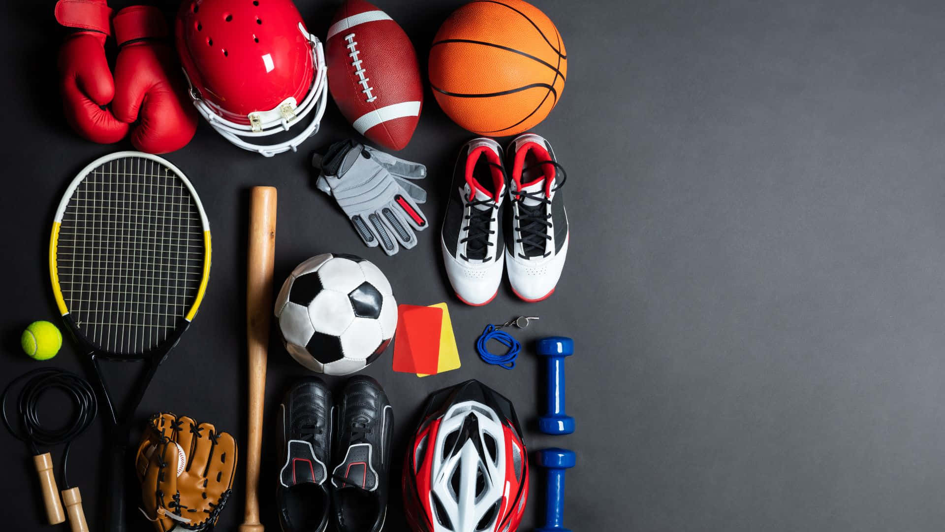 Boxing And Rugby Sports Equipment Background