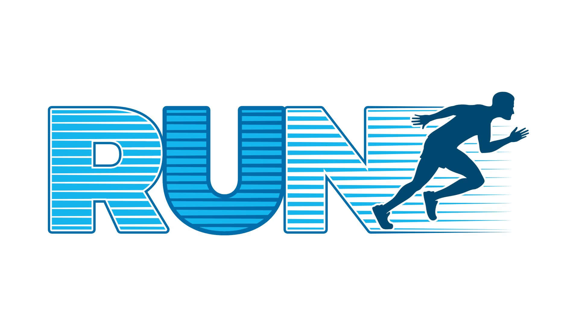 Run In Blue Font Sports Background