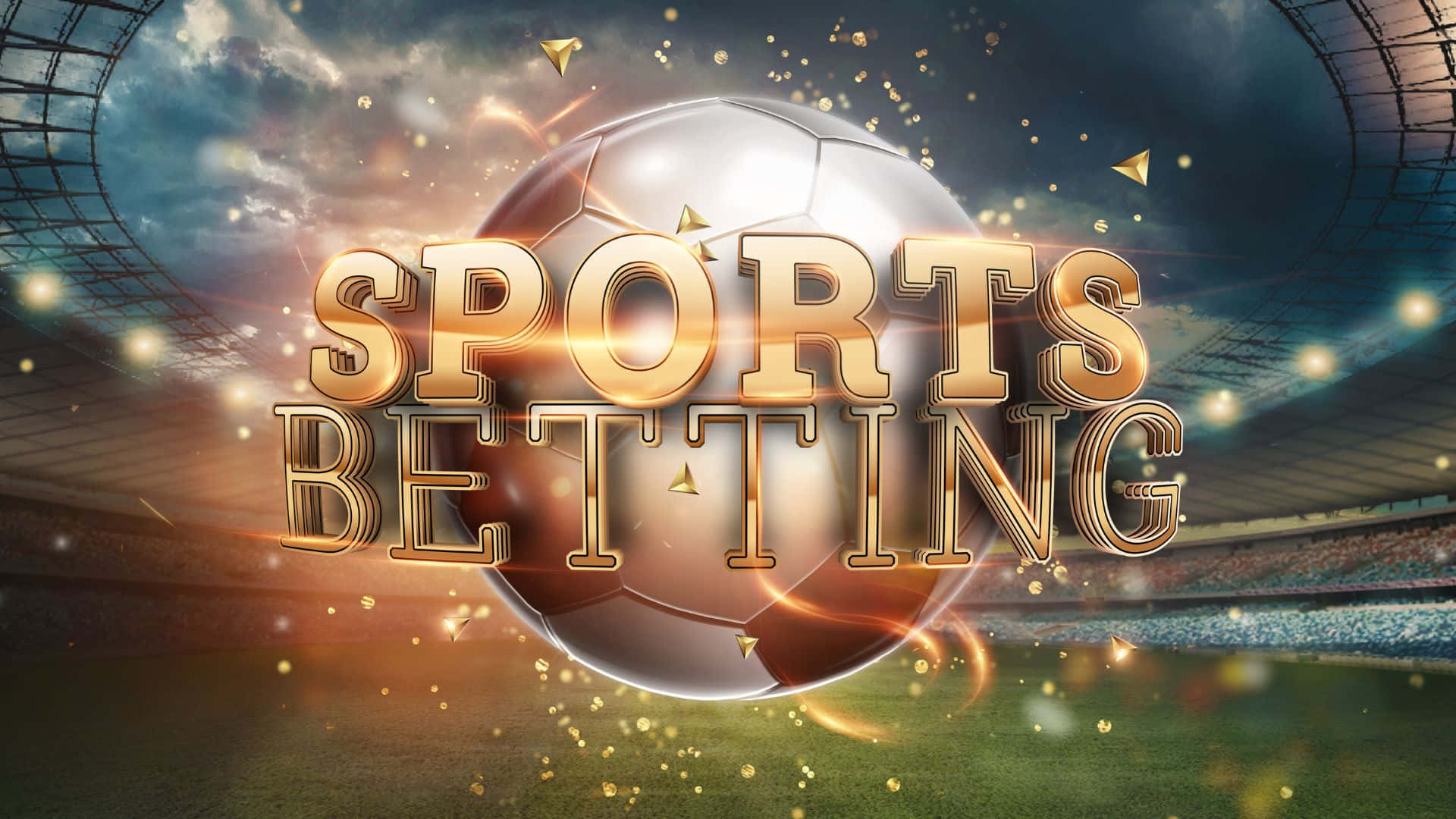 Sports Betting Logo With Soccer Ball Background