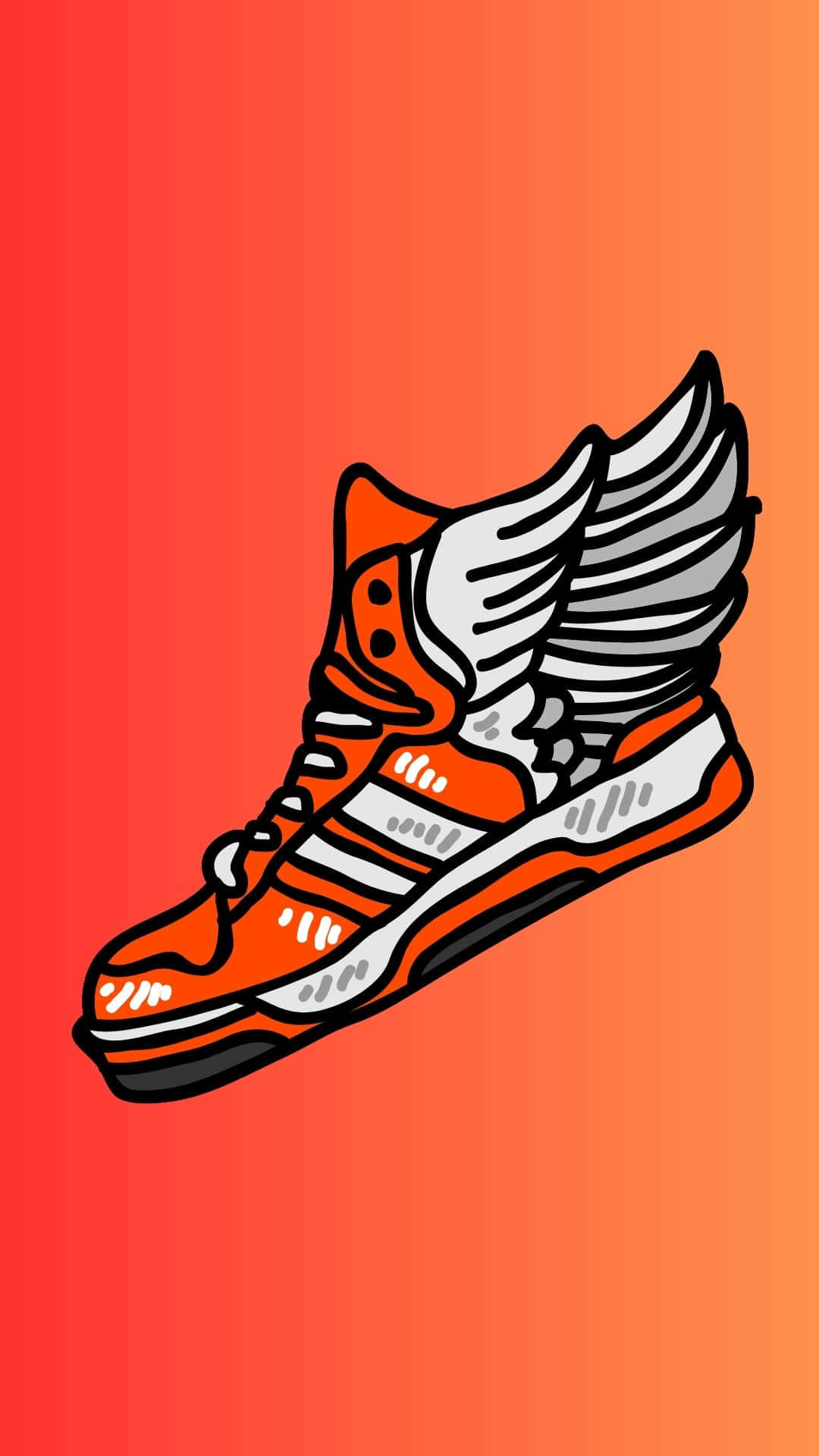 White And Orange Running Shoe Sports Background