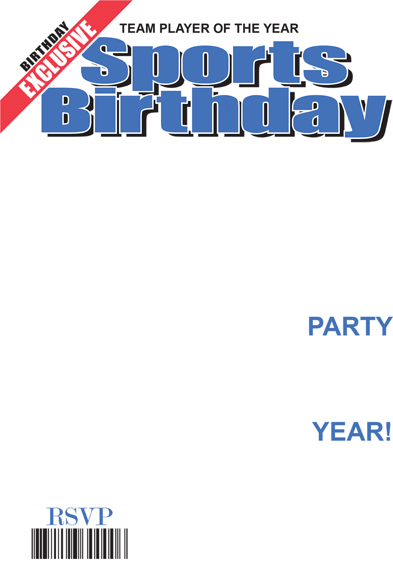 Sports Birthday Magazine Cover PNG