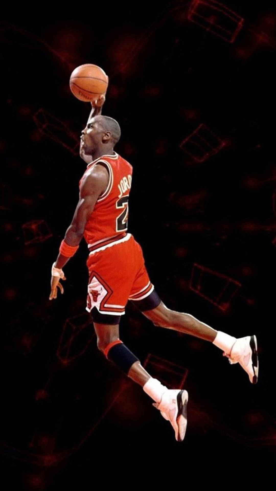 Giocatoredi Pallacanestro Professionista Americano Michael Jordan Appeso Iphone Sportivo Sfondo