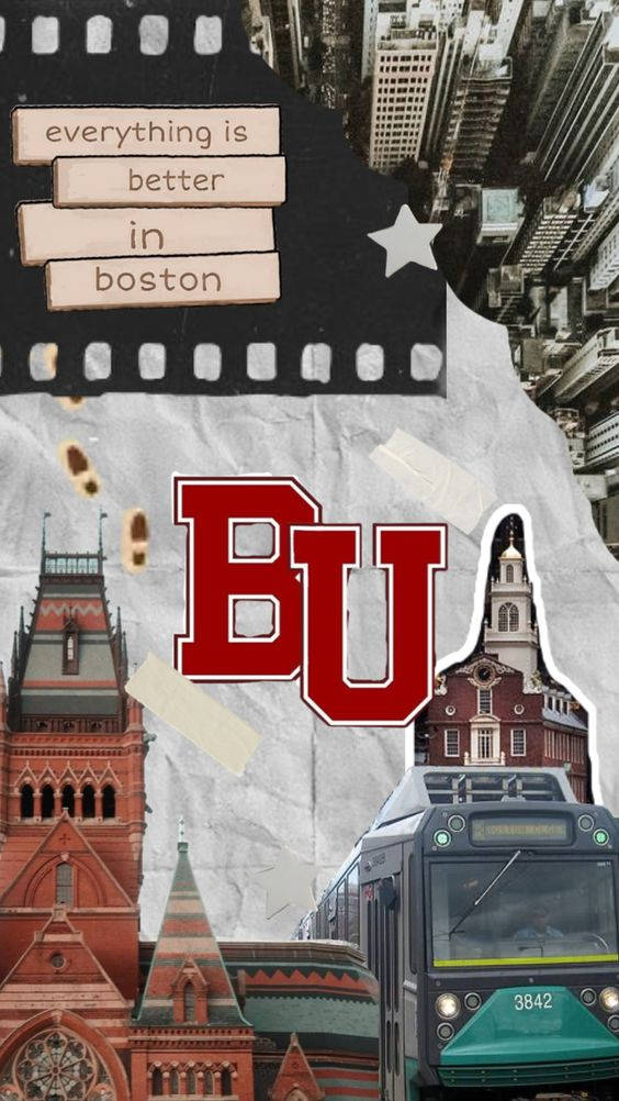 Sporty Boston University Collage Wallpaper