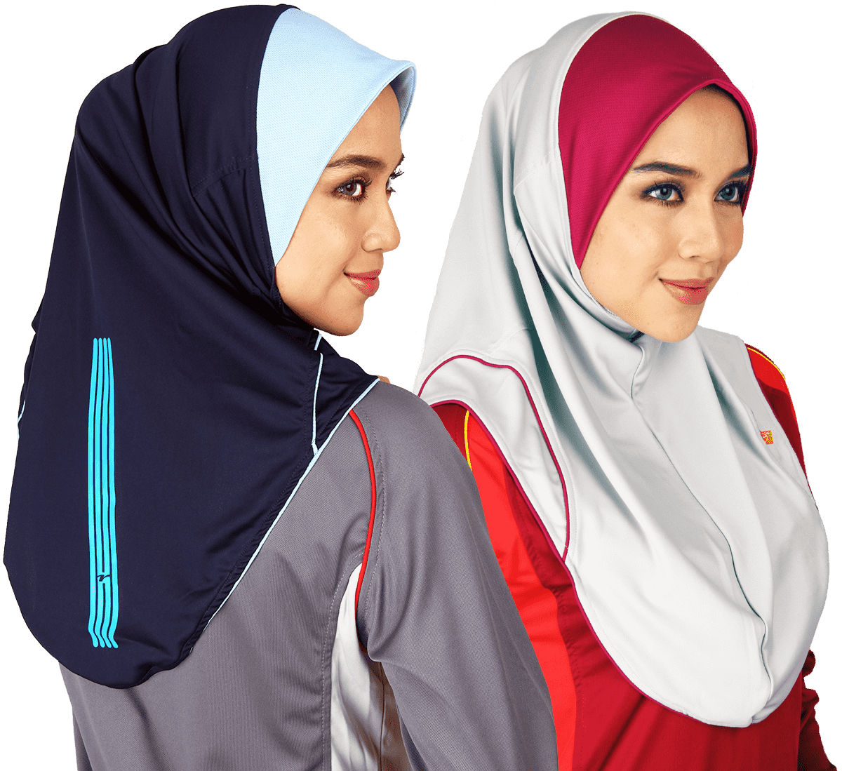 Sporty Hijab Women Side Profile PNG