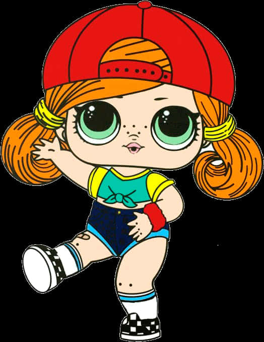 Sporty L O L Doll Illustration PNG