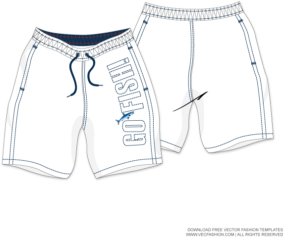 Sporty White Drawstring Shorts Design PNG
