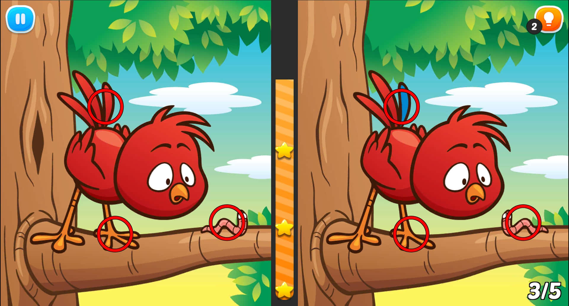 En rød fugl sidder på en gren og strækker sine vinger