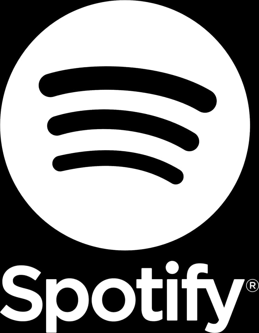 Spotify Logo Blackand White PNG